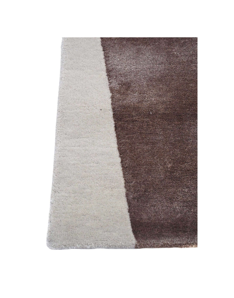 O M B R E - 5 luxury handmade rug by Cherom in rich brown and cream New Zealand wool, modern contemporary design.