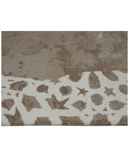 A R A B E S Q U E luxury modern rug by Cherom - a contemporary rug featuring intricate latticework and earthy beige tones.