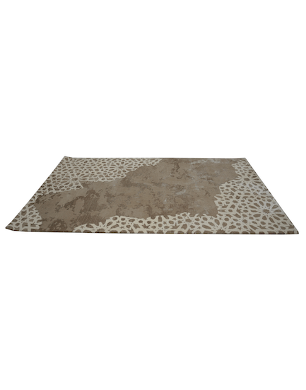 A R A B E S Q U E luxury modern rug by Cherom, featuring earthy beige and geometric latticework.