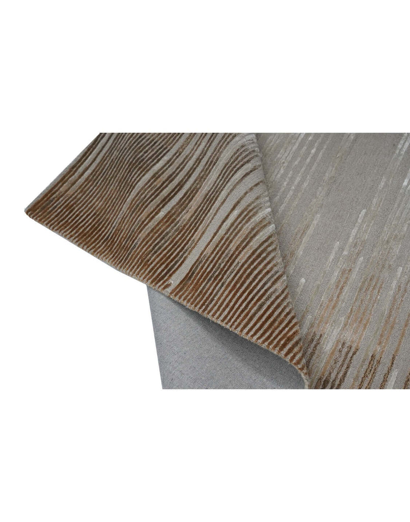 H O R I Z O N luxury modern rug by Cherom, featuring a calming gradient pattern in beige and brown.