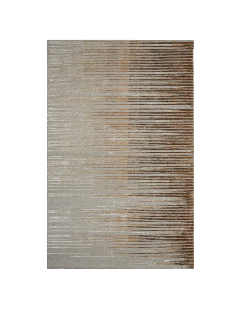 H O R I Z O N luxury modern rug by Cherom - a contemporary rug with a gradient of beige to earthy brown, adding elegance to any space.