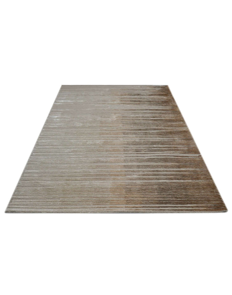 H O R I Z O N luxury modern rug by Cherom - a gradient beige to earthy brown design for contemporary interiors.