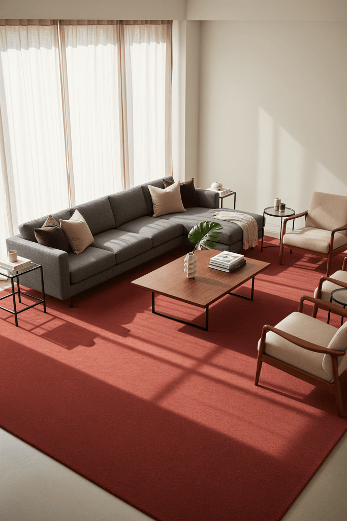 I C O N - R U F O U S luxury modern rug by Cherom in a contemporary living room setting.