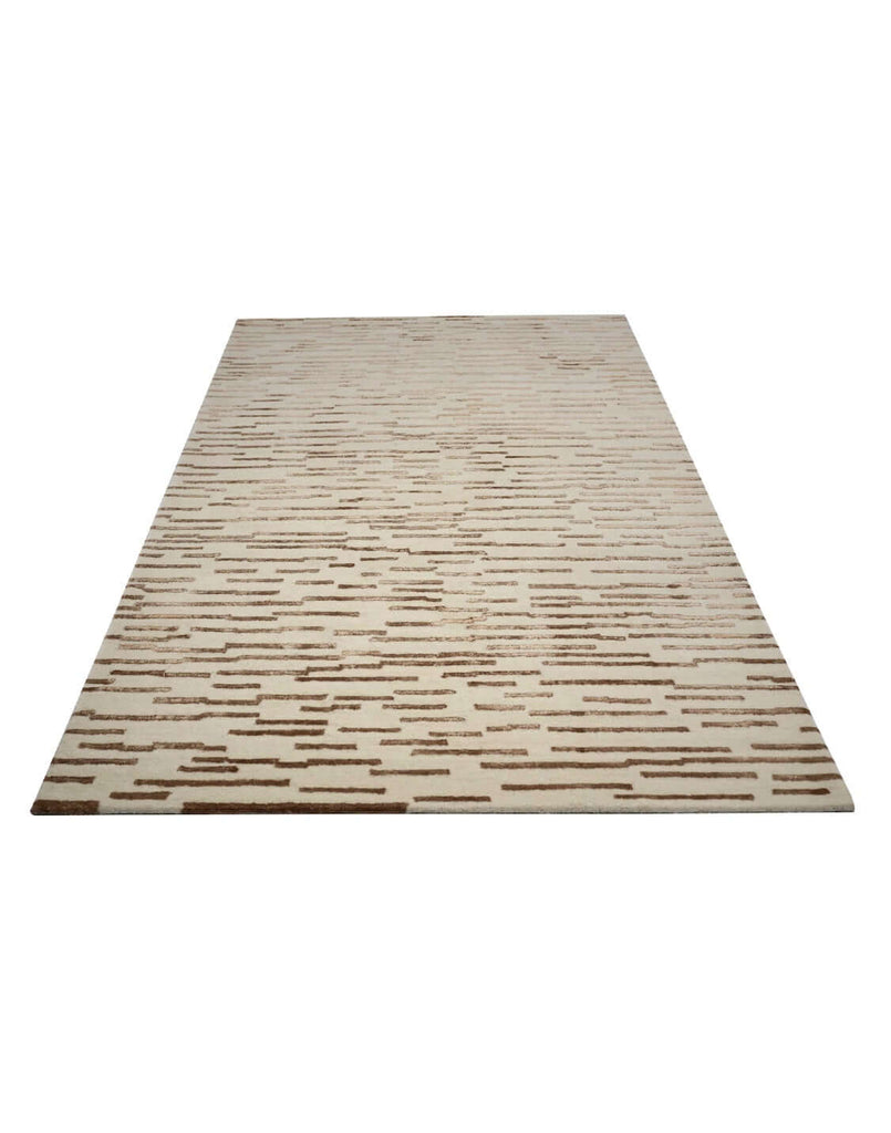 D A S H luxury modern rug by Cherom, perfect for contemporary interiors with warm brown and beige colors.