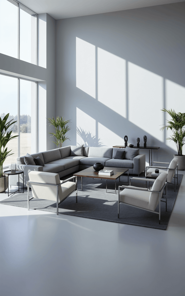 I C O N - DK. G R E Y luxury handmade rug by Cherom in modern living room with New Zealand wool.