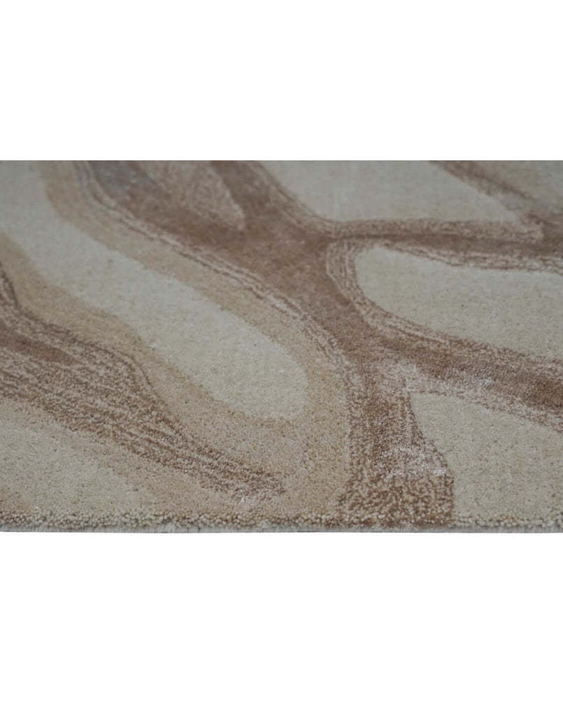 S A H A R A luxury modern rug by Cherom, soft beige and taupe design, perfect for contemporary interiors.