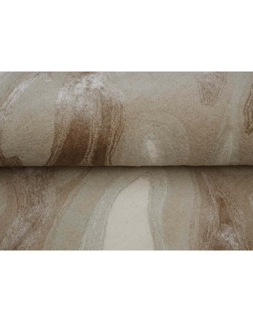 S A H A R A luxury modern rug by Cherom, featuring soft beige and taupe organic patterns, perfect for contemporary spaces.