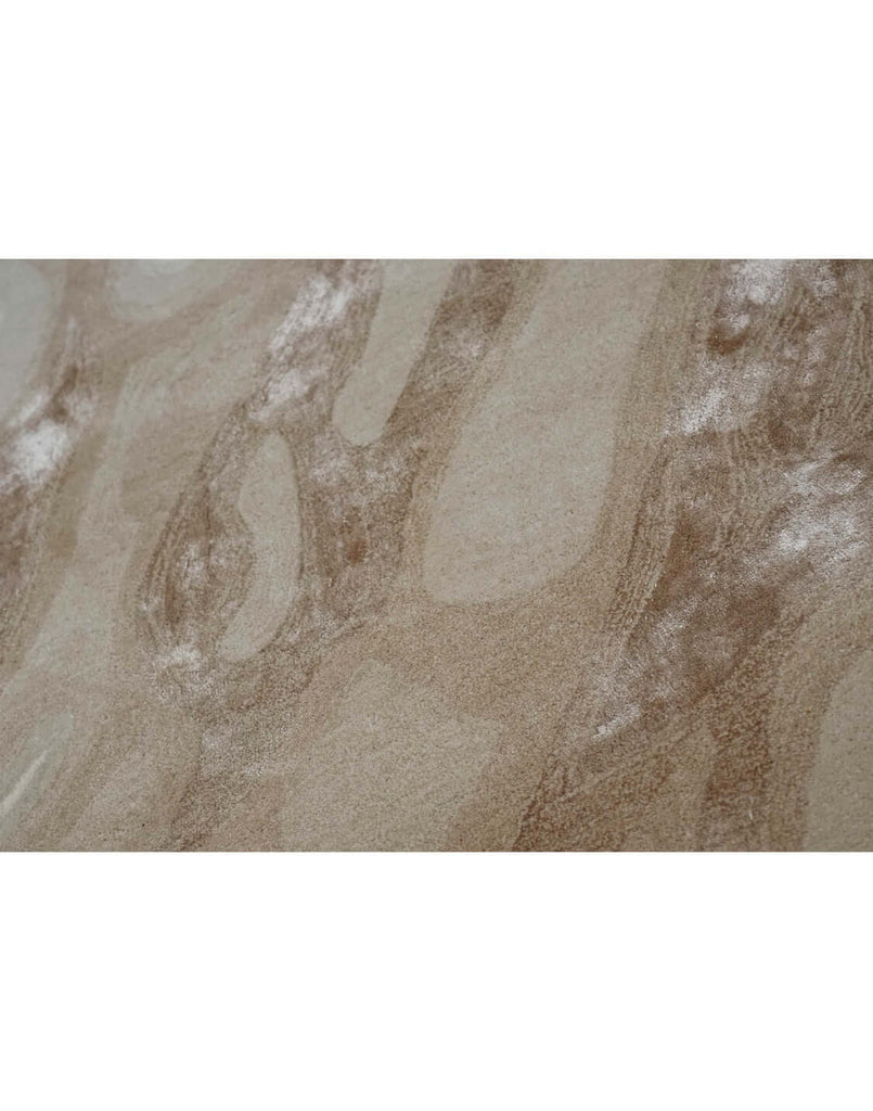 S A H A R A luxury modern rug by Cherom, showcasing soft beige and taupe organic patterns.