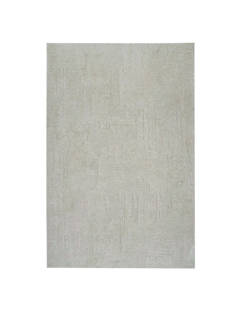 S C U L P T E D - U R B A N A luxury modern rug by Cherom in soft grey tone with carved texture.