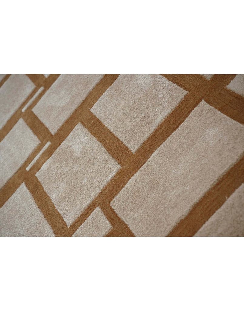 S T O N E W O R K luxury modern rug by Cherom, featuring a structured grid design and neutral tones.