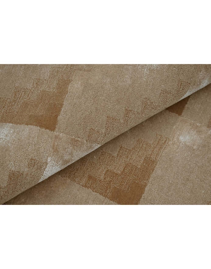 T E R R A luxury modern rug by Cherom, featuring a stepped gradient pattern in earthy beige tones.