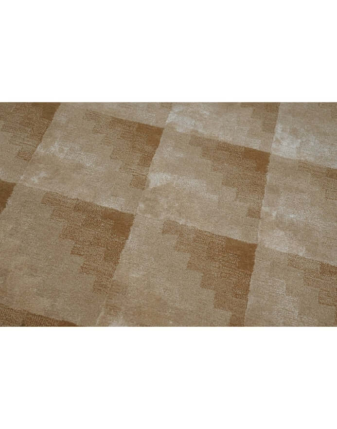 T E R R A luxury modern rug by Cherom in earthy beige tones, featuring a stepped gradient pattern.